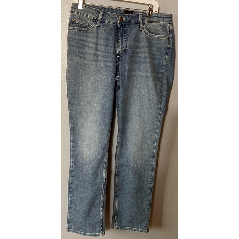 NWT Lee Jeans Women's 12 Denim‎ Medium Wash Regular Fit Straight Leg Mid Rise
